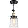Franklin Restoration Bell  5" LED Semi-Flush - Black Brass - Deco Swir
