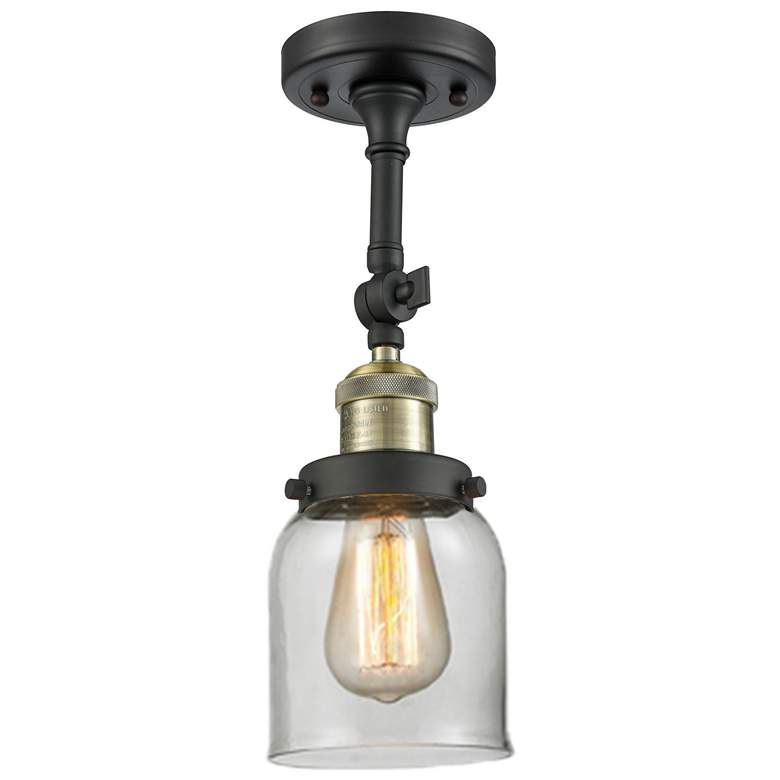 Image 1 Franklin Restoration Bell 5" LED Semi-Flush Mount - Black Brass - Cle
