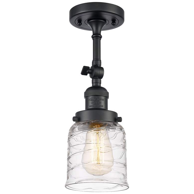 Image 1 Franklin Restoration Bell 5" LED Semi-Flush Mount - Black - Deco Swir