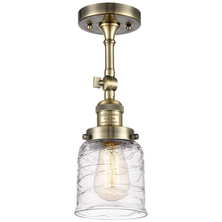 Image 1 Franklin Restoration Bell  5 inch LED Semi-Flush Mount - Brass - Deco Swir