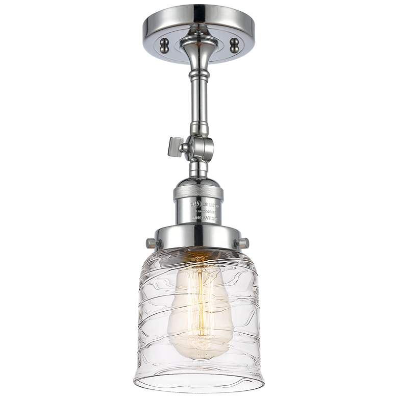 Image 1 Franklin Restoration Bell  5 inch LED Semi-Flush Mount - Chrome - Deco Swi