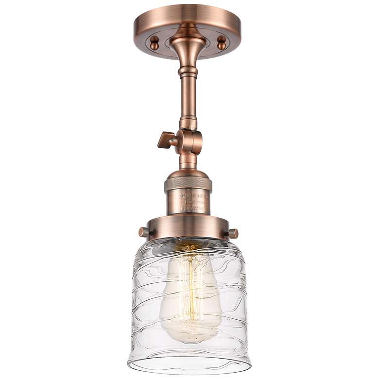 Image 1 Franklin Restoration Bell 5" LED Semi-Flush Mount - Copper - Deco Swi