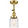 Franklin Restoration Bell  5" LED Semi-Flush - Satin Gold - Deco Swirl