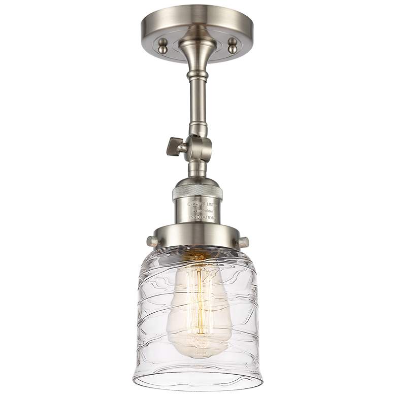 Image 1 Franklin Restoration Bell 5" LED Semi-Flush - Satin Nickel - Deco Swi