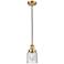 Franklin Restoration Bell 5" Satin Gold Corded Mini Pendant w/ Seedy S