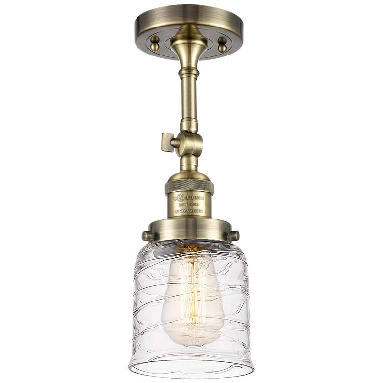Image 1 Franklin Restoration Bell 5" Semi-Flush Mount - Antique Brass - Deco