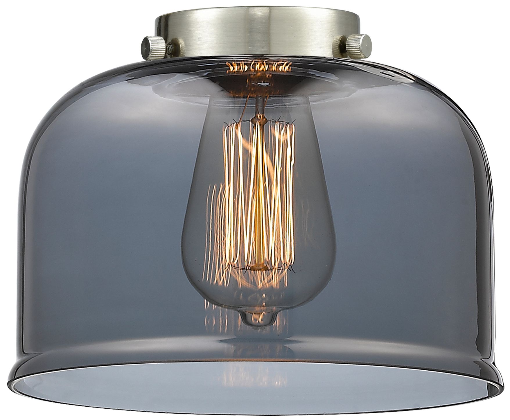 Image 6 Franklin Restoration Bell 8" Antique Copper Semi Flush Mount w/ Smoke  more views