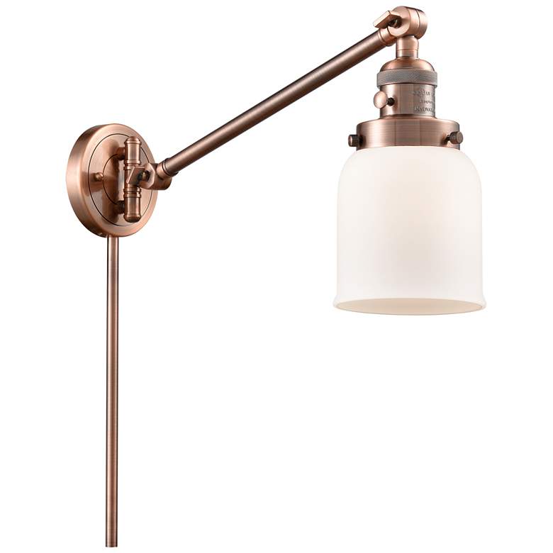 Image 1 Franklin Restoration Bell 8" Antique Copper Swing Arm w/ Matte White S