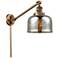 Franklin Restoration Bell 8" Brushed Brass Swing Arm w/ Mercury Shade