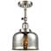Franklin Restoration Bell 8" Brushed Nickel Semi Flush w/ Mercury Shad