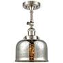 Franklin Restoration Bell 8" Brushed Nickel Semi Flush w/ Mercury Shad
