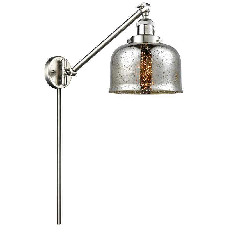 Image 1 Franklin Restoration Bell 8" Brushed Nickel Swing Arm w/ Mercury Shade