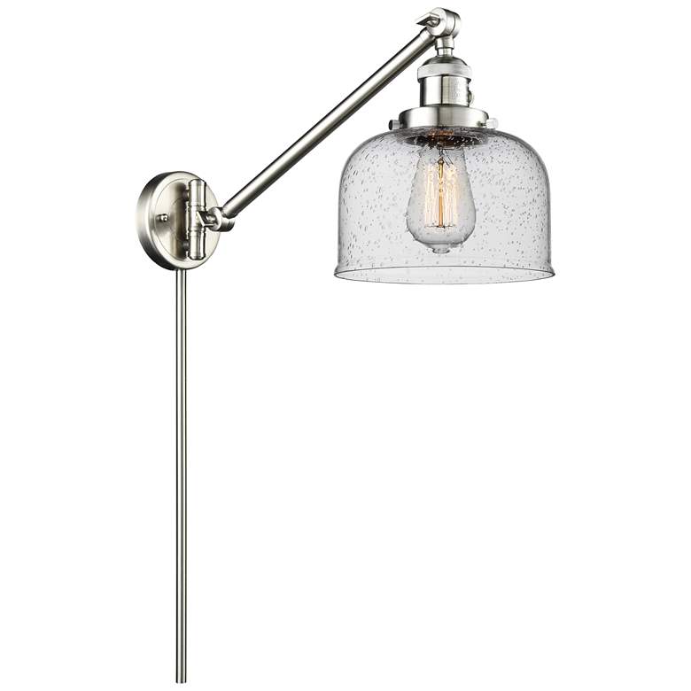 Image 1 Franklin Restoration Bell 8" Brushed Satin Nickel Swing Arm w/ Seedy S