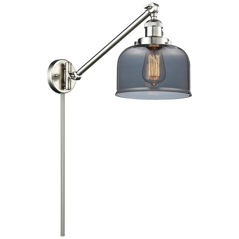 Image 1 Franklin Restoration Bell 8" Brushed Satin Nickel Swing Arm w/ Smoke S