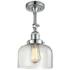 Franklin Restoration Bell 8" Chrome Semi Flush Mount w/ Clear Shade