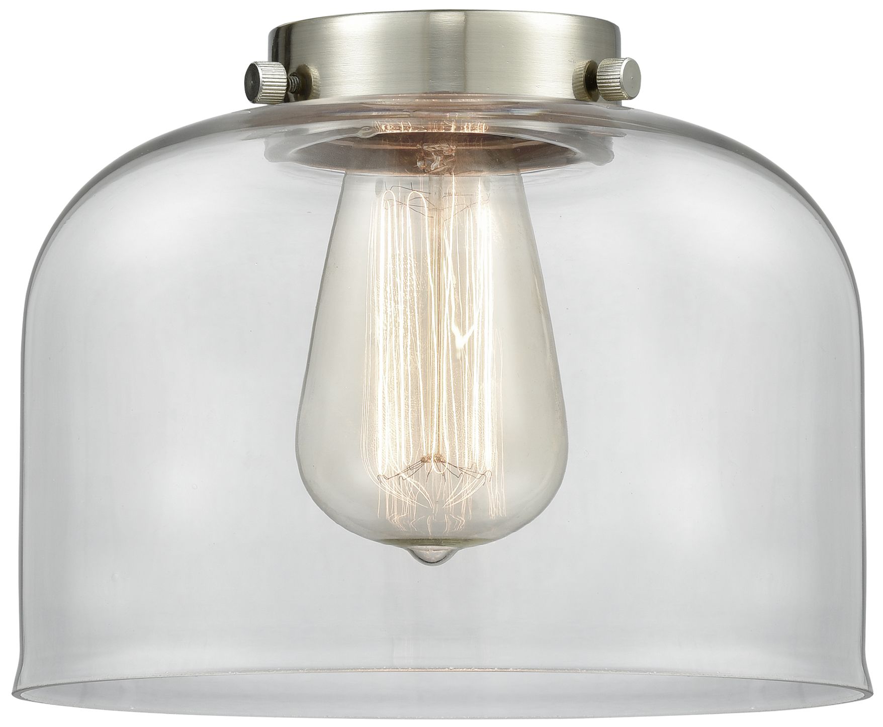 Image 6 Franklin Restoration Bell 8" Chrome Semi Flush Mount w/ Clear Shade more views