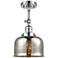 Franklin Restoration Bell 8" Chrome Semi Flush Mount w/ Mercury Shade