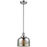 Franklin Restoration Bell 8" Chrome Stemmed Mini Pendant w/ Mercury Sh