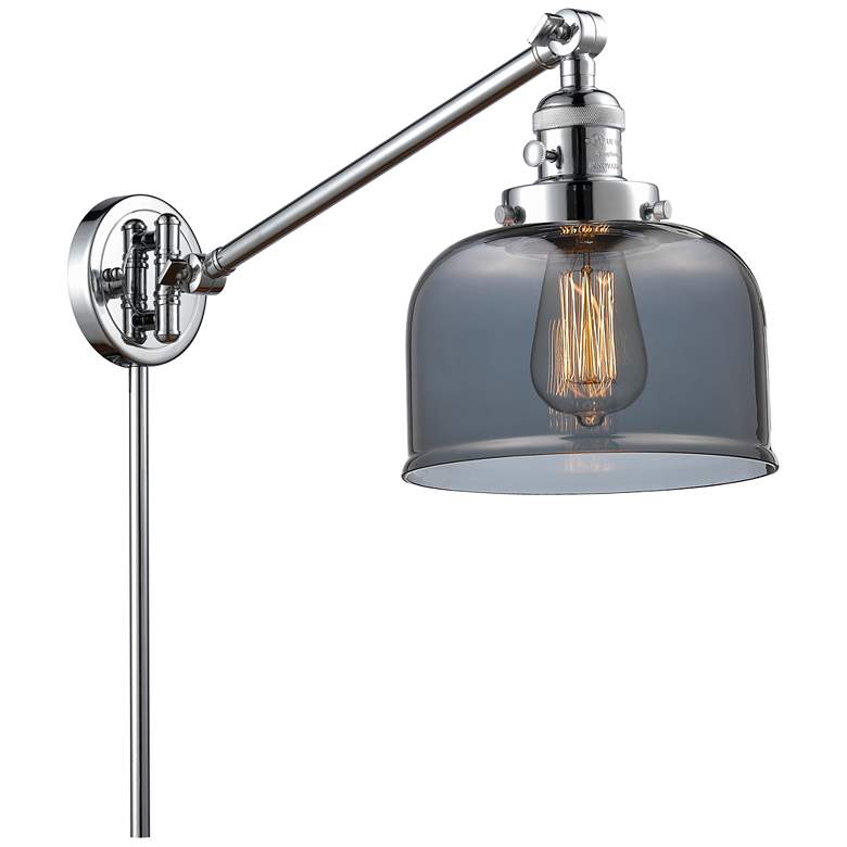 Image 1 Franklin Restoration Bell 8" Chrome Swing Arm w/ Smoke Shade