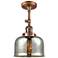 Franklin Restoration Bell 8" Copper Semi Flush Mount w/ Mercury Shade