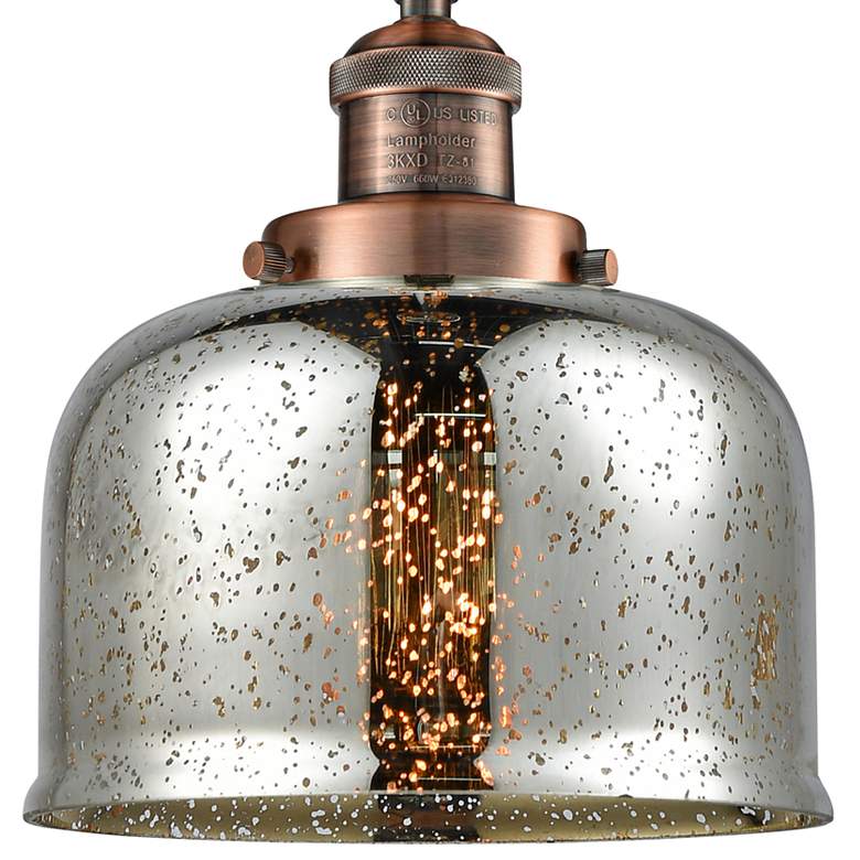 Image 2 Franklin Restoration Bell 8" Copper Semi Flush Mount w/ Mercury Shade more views