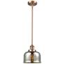 Franklin Restoration Bell 8" Copper Stemmed Mini Pendant w/ Mercury Sh