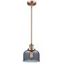 Franklin Restoration Bell 8" Copper Stemmed Mini Pendant w/ Smoke Shad