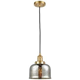 Image1 of Franklin Restoration Bell 8" Gold Corded Mini Pendant w/ Mercury Shade