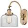 Franklin Restoration Bell 8" Incandescent Sconce - Brass - Clear Shade