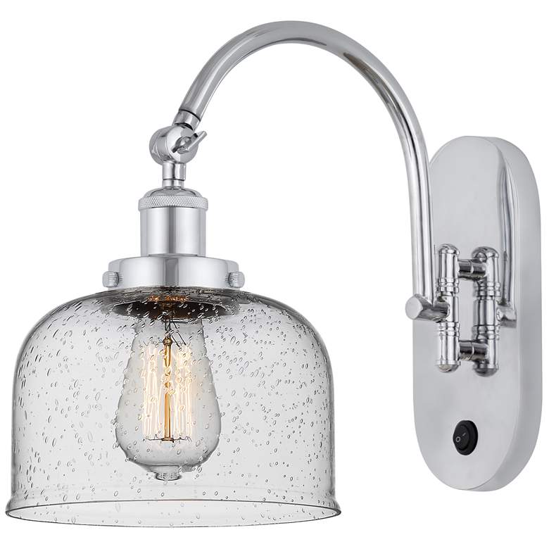 Image 1 Franklin Restoration Bell 8" Incandescent Sconce - Chrome - Seedy Shad