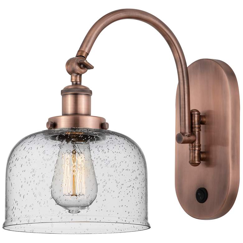 Image 1 Franklin Restoration Bell 8" Incandescent Sconce - Copper - Seedy Shad