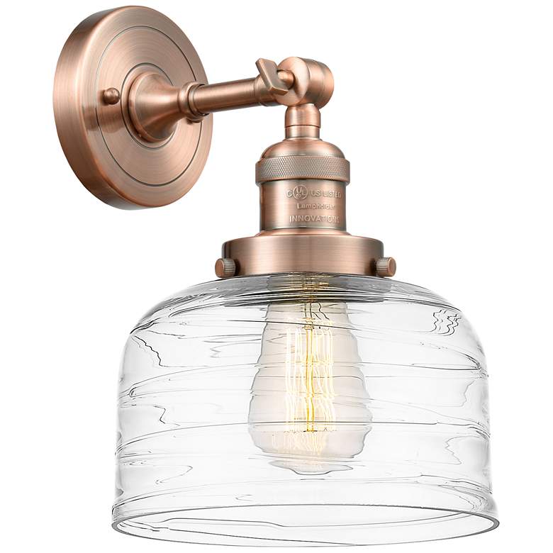 Image 1 Franklin Restoration Bell 8" Incandescent Sconce - Copper - Swirl Shad