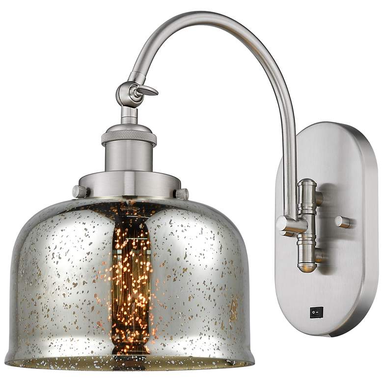 Image 1 Franklin Restoration Bell 8" Incandescent Sconce - Nickel - Mercury Sh