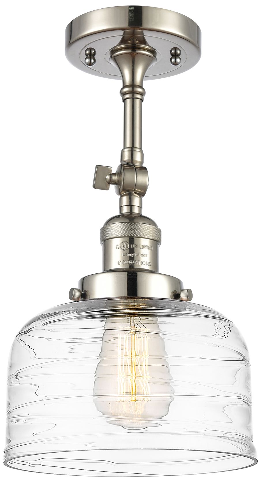 Image 4 Franklin Restoration Bell 8" Incandescent Sconce - Nickel - Swirl Shad more views