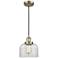 Franklin Restoration Bell 8" LED Mini Pendant - Antique Brass - Clear