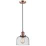 Franklin Restoration Bell 8" LED Mini Pendant - Antique Copper - Seedy