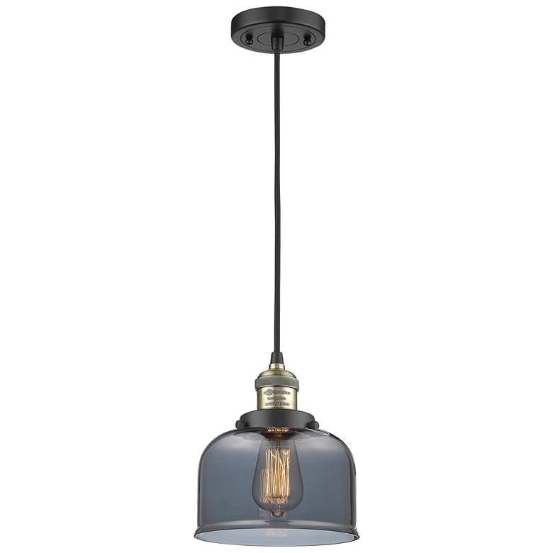 Image 1 Franklin Restoration Bell 8" LED Mini Pendant - Black Brass - Plated S