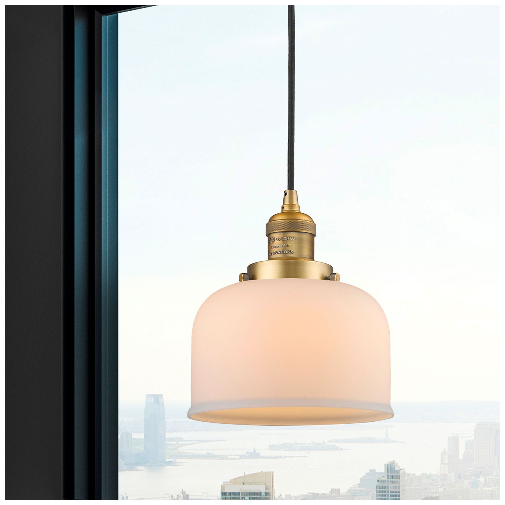 Image 2 Franklin Restoration Bell 8" LED Mini Pendant - Brushed Brass - Matte  more views