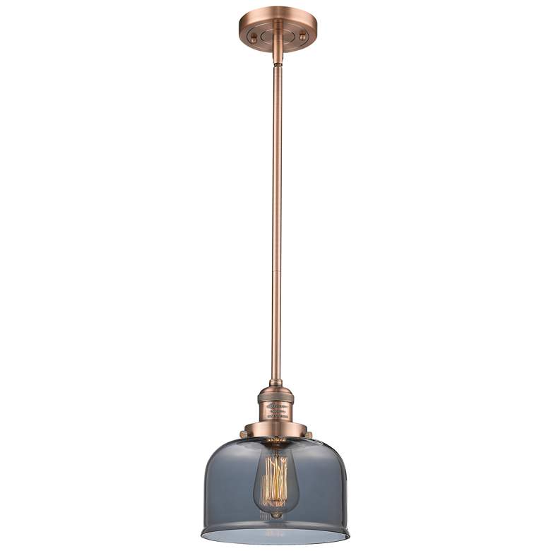 Image 1 Franklin Restoration Bell 8 inch LED Mini Pendant - Copper - Plated Smoke