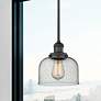 1_Franklin Restoration Bell 8" LED Mini Pendant - Matte Black - Seedy