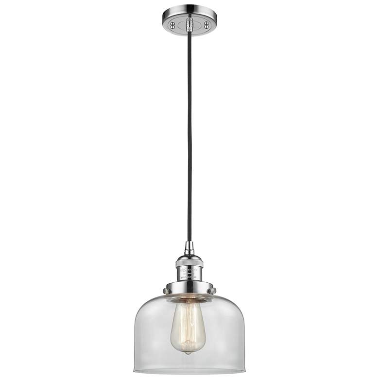 Image 1 Franklin Restoration Bell 8" LED Mini Pendant - Polished Chrome - Clea