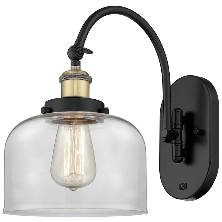 Image 1 Franklin Restoration Bell 8" LED Sconce - Black Brass Finish - Clear S