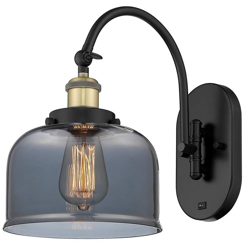 Image 1 Franklin Restoration Bell 8 inch LED Sconce - Black Brass Finish - Smoke S