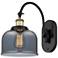 Franklin Restoration Bell 8" LED Sconce - Black Brass Finish - Smoke S