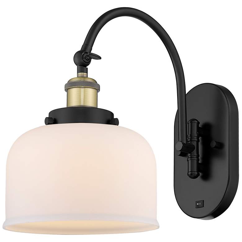Image 1 Franklin Restoration Bell 8" LED Sconce - Black Brass Finish - White S
