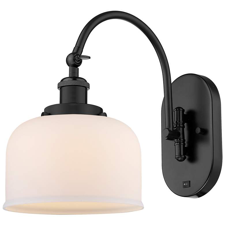 Image 1 Franklin Restoration Bell 8" LED Sconce - Black Finish - Matte White S