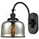 Franklin Restoration Bell 8" LED Sconce - Black Finish - Mercury Shade