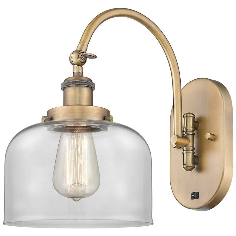 Image 1 Franklin Restoration Bell 8" LED Sconce - Brass Finish - Clear Shade