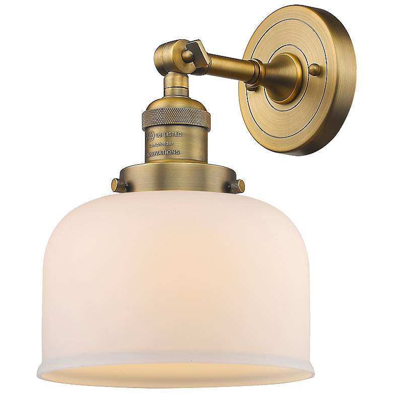 Image 1 Franklin Restoration Bell 8" LED Sconce - Brass Finish - Matte White S