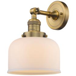 Franklin Restoration Bell 8" LED Sconce - Brass Finish - Matte White S